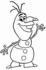 Coloring Olaf Frozen Waving Snowman Fargelegging sketch template