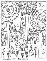 Coloring Pages Paper Karla Starry Pattern Rug Folk Sheets Visit Sky Hook Abstract Crafts Gerard Adult sketch template