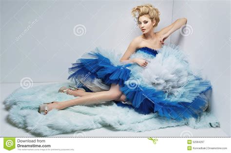 delicate blond lady  classic hairstyle stock image image
