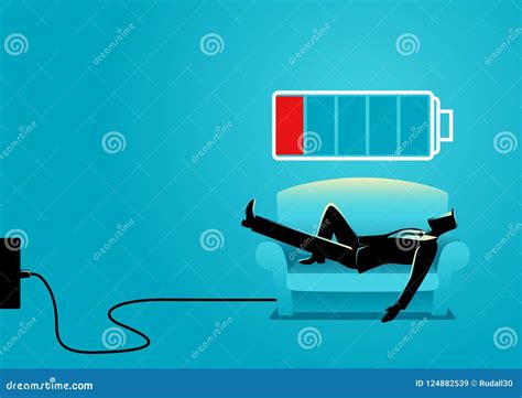 recharging businessman stock vector illustration  carefree