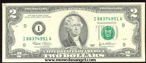 Billete De 2 Dolares De Estados Unidos De La Suerte 85 00 En
