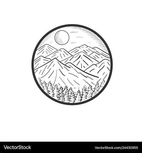 hand drawn mountain designs royalty  vector image