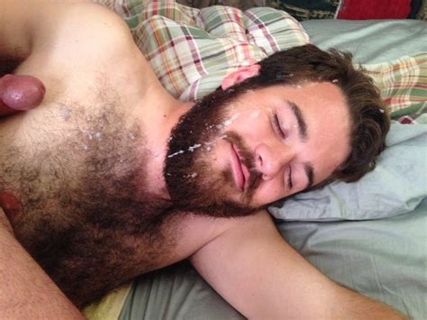 hairy chest covered with cum