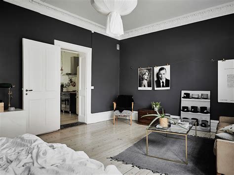 black and white scandinavian interiors that explore the dark