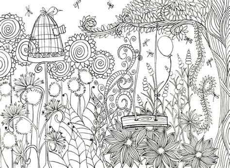 flower garden coloring pages  adults