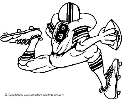 carton color football player  sports coloring pages