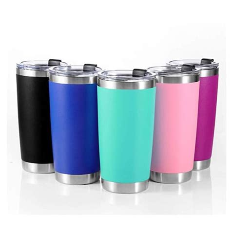 20 oz stainless steel vacuum insulated tumbler with anti split etsy
