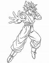 Goku Saiyan Colorir sketch template