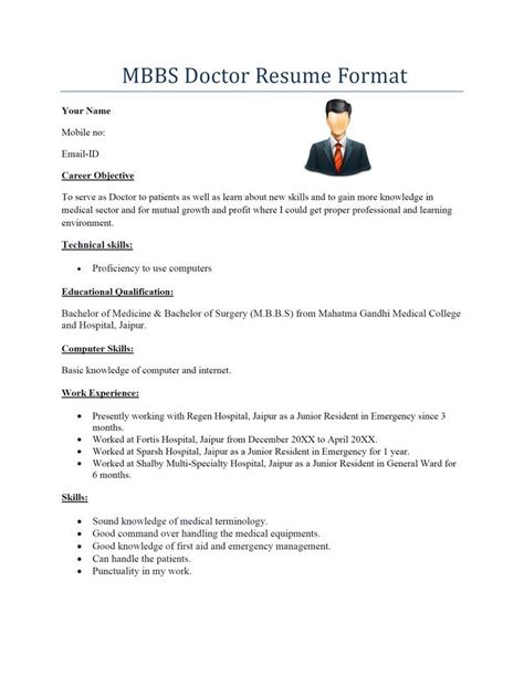 mbbs doctor resume resume format resume resume examples