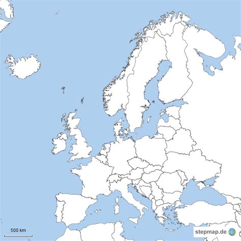stepmap europa politisch unbeschriftet landkarte fuer europa
