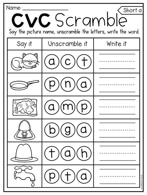 kindergarten cvc worksheets kindergarten
