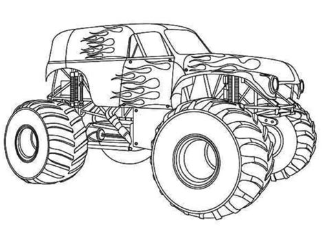 easy monster truck coloring pages