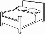 Bed Cartoon Clip Clipart Outline Royalty Vector sketch template