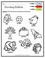 Biglearners Syllable Syllables Decoding sketch template
