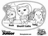 Sheriff Coloring Pages Disney Callie Wild West Junior Jr Toby Howdy Partner Peck Color Printables Kids Inside Callies Print Birthday sketch template