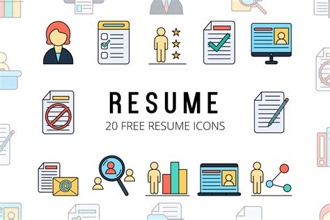 resume vector  icon set graphicsurfcom