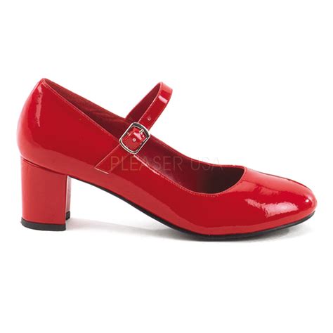 red white or black schoolgirl costume high heel mary jane shoes with 2 inch heel schoolgirl 50
