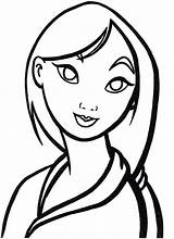 Mulan Coloring Face Princess Disney Pages Girl Drawings Clipart Draw Girls Drawing Cartoon Faces Color Colouring Print Things Book Kids sketch template