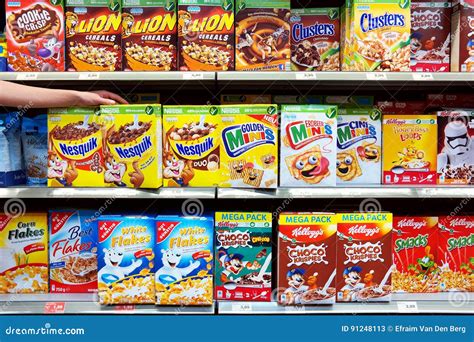 grocery store cereal shelves editorial image cartoondealercom