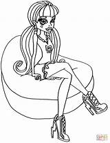 Coloring Pages Monster High Draculaura Sheets Moster Colouring Print Printable Topcoloringpages sketch template