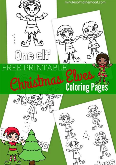 printable christmas elves coloring pages  christmas