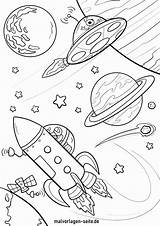 Planeten Raumschiff Weltraum Malvorlage Malvorlagen Ausmalbilder Ausmalbild Rakete Planets Spaceship Kinderbilder Ganzes sketch template