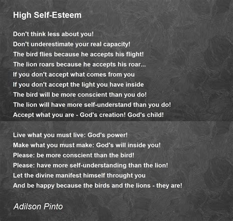 high  esteem high  esteem poem  adilson pinto