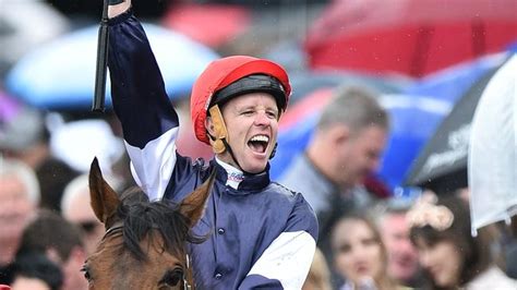 kerrin mcevoy reacts after riding almandin to victory in the melbourne cup
