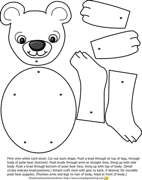 printable polar bear template  calendar template site