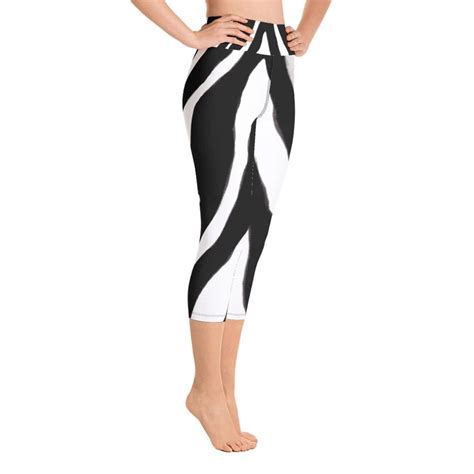 Aiko Zebra Stripe Print Designer Womens Yoga Capri Etsy Yoga