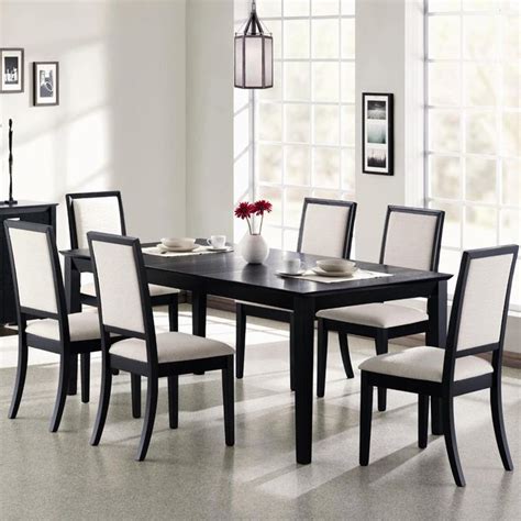 lexton black finish rectangular dining table  leaf coaster