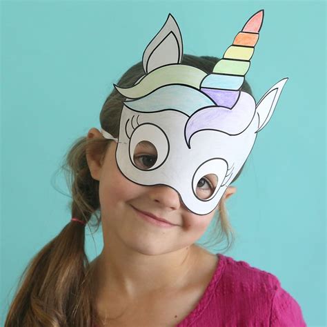 unicorn masks  print  color  printable unicorn mask