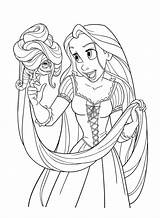 Coloring Tangled Rapunzel Kids Pages Beautiful Disney Children Simple Characters sketch template