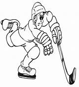 Hockey Coloring Player Pages Skating Clipart Book Line Library Speedy Popular sketch template
