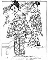 Japanese Coloring Pages Kimono Book Dibujos Designs Japan Colouring Para Dover Kimonos Adult Musings Vintage Poems Paperdolls Culture Inkspired Colorear sketch template