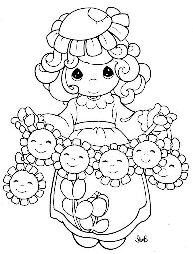 coloring pages spring girl coloring pages