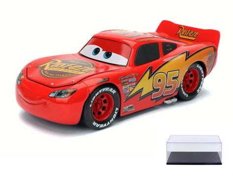 diecast car display case package disney pixar cars lightning mcqueen red jada