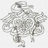 Heart Tattoo Key Wings Steampunk Stencil Locket Keys Biomechanical Tattoos Stencils sketch template