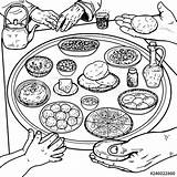 Breakfast Coloring Pages Table Popular sketch template