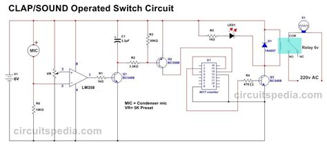 simple clap switch circuit diagram  relay clap  clap  switch