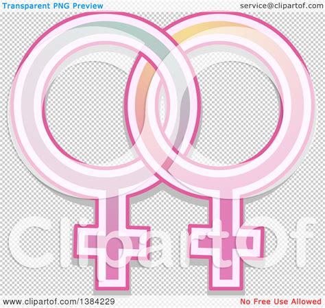 Clipart Of Pink Intertwined Female Gender Symbols Royalty Free Vector