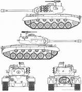 Pershing M26 Panzer Tanque Armored Blueprint Militärs Zeichnungen Militärfahrzeuge Patton Goliath Flugzeug Militärgeschichte sketch template