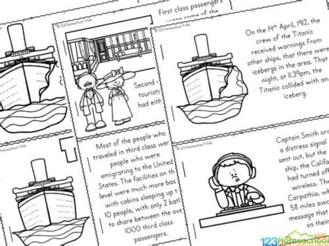 printable titanic  kids reader  color  learn