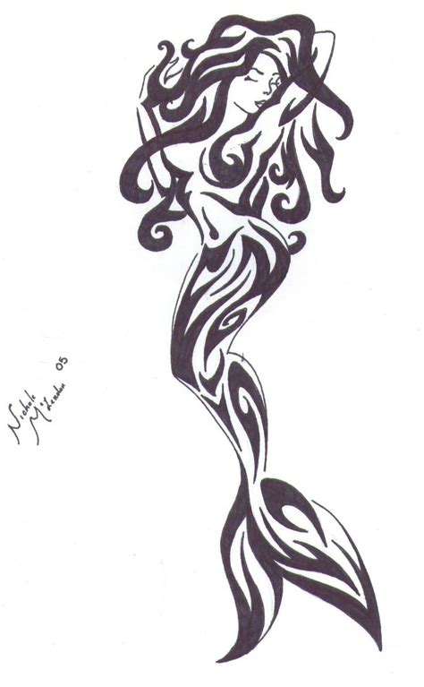 Pin By Ouki On トライバル Mermaid Tattoo Designs Mermaid Tattoos Mermaid