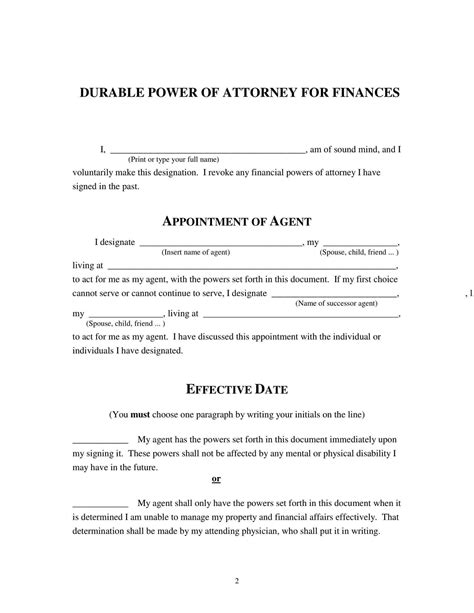power  attorney form  printable michigan printable forms