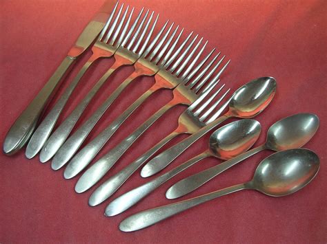 oneida glen cove taper knife and4spoons 6forks all american stainless flatware silverware