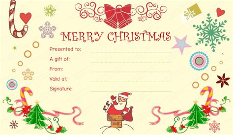 christmas fun gift certificate template christmas gift certificate