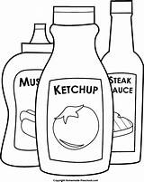 Coloring Pages Condiments Template Clipart sketch template