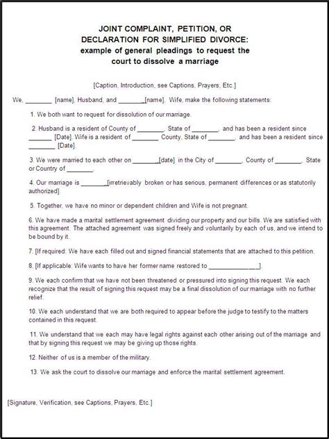 printable sample divorce papers form divorce forms divorce papers