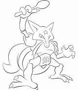 Kadabra Coloring Pages Pokemon Supercoloring Printable Drawings Categories Generation sketch template